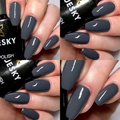 Bluesky Asphalt Nail Polish - 80531 Dark Grey UV/LED Soak Off Gel Nail Polish 10ml + 2 Diva World ® Shine Wipes for FREE