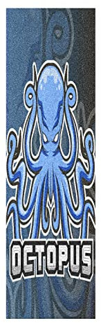 Vnurnrn Süßer Fisch Tintenfisch Blaues Tier Skateboard Griffband Griptape Schleifpapier Blasenfrei Rutschfest Skating Board Longboard Roller Aufkleber 84x23cm