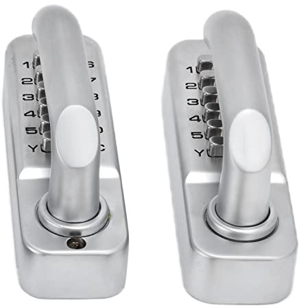 Cerradura de Teclado con Botón Mecánico, Manija de Doble Cara Cerradura de Combinación Mecánica Cerradura Mecánica Código Digital Seguridad Valla de Hierro Forjado Puerta de Casa