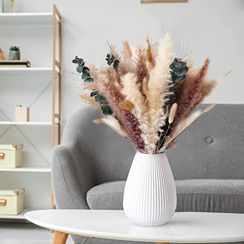 Pampasgras Bouquet: 62 STK Echte Natur Blumen 43,18cm bis 63,5cm Trockenblumenstrauß, Perfekt für Innen und Außen Decoration,Blumenarrangement,Boho