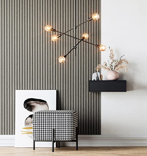 NEWROOM Papier Peint Intissé Gris Aspect Mur à Lamelle Bois - 3D Panneau Revetement Mural Tasseaux Poutre Decor