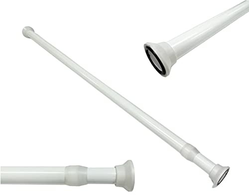GLOBALCORPORATION Bastone a pressione Binario per tende doccia vasca Asta in alluminio bianco e argento da interno bastone per tendaggi tenda su misura moderni scorrimento movimento 125-220cmBIANCO