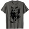 MyAnimal - Ihr Lieblingstier Wear: Modischer Wolf mit blauen Augen im künstlerischen Design T-Shirt für Wolf-Fans, Animal-Lovers, Kinder und Erwachsene - Grau, Klein, Unisex, Halbarm, T-Shirt, 1 Count