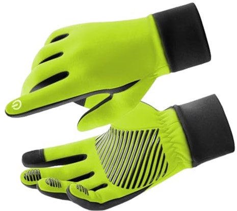 LANAZU Warme Wintersport-Handschuhe für Herren, Radfahren-Vollfinger-Touchscreen-Handschuhe für Damen, geeignet für Fitness, Skifahren (Yellow XL)