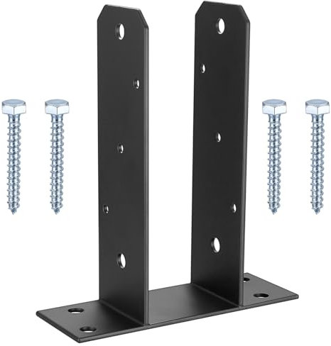 U-Pfostenträger, U Pfostenträger zum Aufschrauben, U Pfostenanker zum Aufdübeln, U-Form Pfostenhalter, Bodenplatte Vierkantholzpfosten, Zaunpfosten U Winkel zum Einbetonieren, 70x70mm