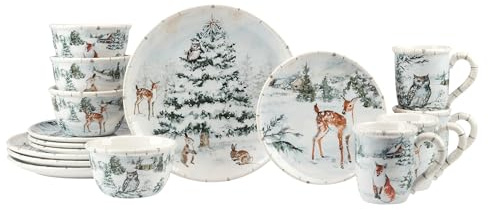 Certified International Winter Frost 16 Pc Dinnerware Set, Service for 4