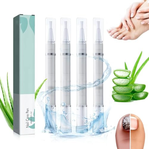 4 Stück Stift zur Nagelpflege – Mit Teebaumöl, Aloe Vera & pflanzlichen Extrakten – Für Hände & Füße, Ideal zur täglichen Anwendung