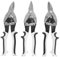 STAHLWERK Blechschere 3er Set gerader, linker und rechter Schnitt Profi-Metallschere | Blechschneider | Metallschneider zum professionellen Schneiden von Metallblechen