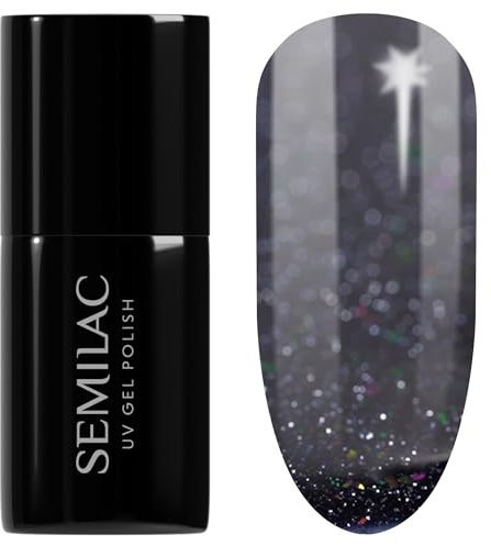 SEMILAC Gel Nail Polish 611 Violet Night - Full Coverage Gel Polish - Soak Off Easy To Use LED/UV Nail Lamp - Long Lasting Manicure and Pedicure up to 3 weeks
