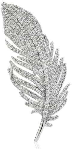 SHSMPXOY Broche Rétro Plume en Métal - épinglette DéLicate à la Mode pour Cardigan éléGant, Noble Mode Fête, Accessoires pour Châles, Foulards ou Ponchos