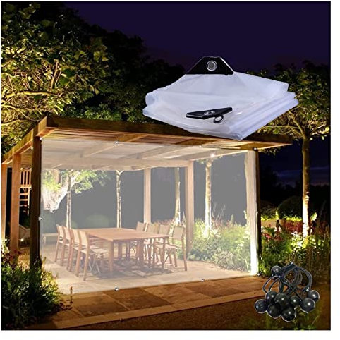 Tende trasparenti impermeabili per pergola e patio, pannelli laterali trasparenti con occhielli, ideali per gazebo, garage e tende divisorie, 50 x 50 cm