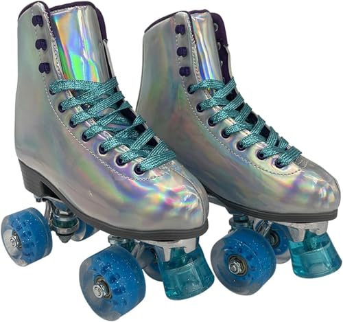 YYingYYue Pattini A Rotelle A Doppia Fila per Adulti da Donna Pattini A Rotelle All'aperto E al Coperto Scarpe A Rotelle per Principianti da Uomo,37