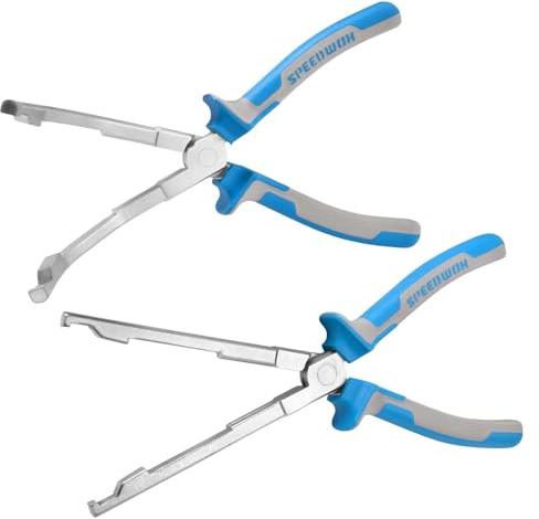 SPEEDWOX 2 Pcs Glow Plug Pliers Straight Jaw and Angled Jaw Glow Plug Connector Remover Pliers Glow Plugs Socket Plier Removal Tool for Diesel Engines Repair, Auto Repair Tools with TPR Handle