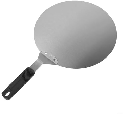 Pala per pizza in acciaio inox e sollevatore per torte, antiscivolo, manico ergonomico, 25,4 cm, 30,5 cm, multifunzionale, per pane, pasticceria, utensile per trasferimento in forno, colore argento