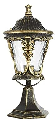 Lampada da Terra per Esterni in Alluminio Impermeabile con Colonna in Vetro, Semplice, Vintage, per Porta, Corridoio, Giardino, Patio, Portico, Luci a Colonna, E27, Decoraziper Lanterna Stradale