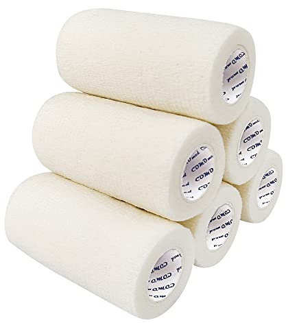 COMOmed selbstklebender verband elastische binde handgelenk bandage pflaster rolle Dog Bandagen Tierische Bandagen Weiß 10 cm X 6 Bände