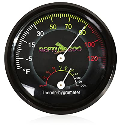 REPTI ZOO Reptile Terrarium Thermometer Hygrometer Dual Gauges Pet Rearing Box Reptile Thermometer and Humidity Gauge