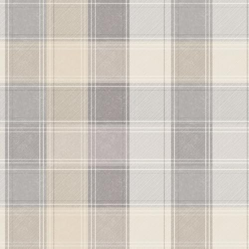 Arthouse Paste The Paper Wallpaper Country Check Grey 901902 Full Roll