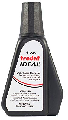 Trodat 45173 Ideal Premium Replacement Ink for Use with Most Self Inking and Rubber Stamp Pads, 1oz, Black