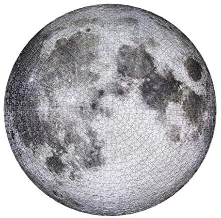 AMOYER 1000pcs Star Space Jigsaw Puzzle Adult Kids Moon Earth Flat Puzzle Home Diy Rainbow Round Puzzle Funny Educational Toy(white)