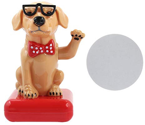 Solar Auto Dekoration, Solarfigur Wackelfigur Solartanz Glücklicher Hund Tanzfiguren Wackelkopf Figur Solarbetriebenes Armaturenbrett Dekorationen Zubehör Für Fensterbank Büro Schreibtisch Gold