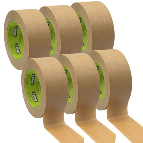 Paketband - 6er Pack, Biologisch abbaubares Klebeband, aus umweltfreundlichem Kraftpapier, 80% biobasiertes Material, recycelbar – braun - je 50 m x 50 mm (6 Rollen)