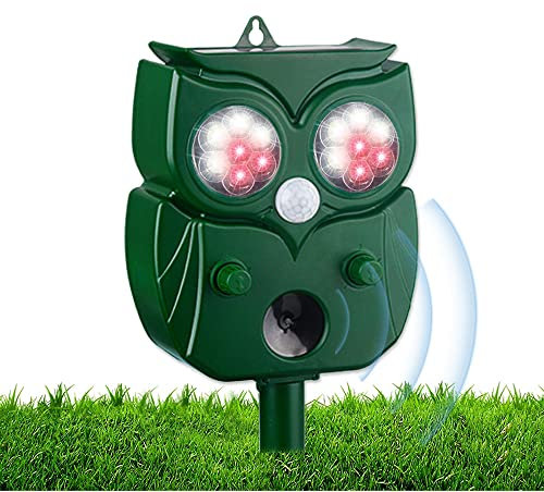 Katzenschreck für Garten, Katzenschreck Ultraschall, Solar tiervertreiber mit LED-Blitz, Ultraschall, Tierabwehr, IP44, wasserdicht, für Hunde, Katzen, Vögel, Mäuse, Füchse