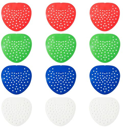 12 Piezas Filtros de Urinario, Inserto para Urinario, con Fragancia, para Todo Tipo de Centros Comerciales, Oficinas y Escuela, Rojo, Azul, Verde, Blanco