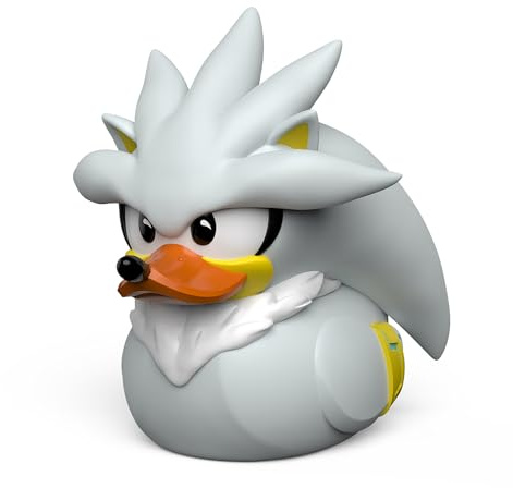 TUBBZ First Edition Silver The Hedgehog Collectible Vinyl Rubber Duck Figure - Official Sonic The Hedgehog Merchandise - SEGA Movies TV & Video Games