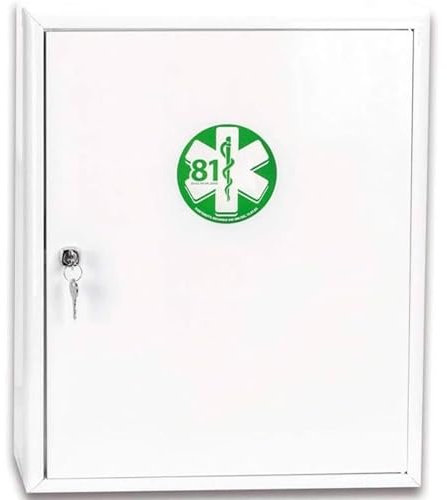 REMEDIA ONE - Cassetta Pronto Soccorso Aziende Allegato 1 in Acciaio con Serratura - Cassetta Primo Soccorso 1 Anta e 2 Ripiani