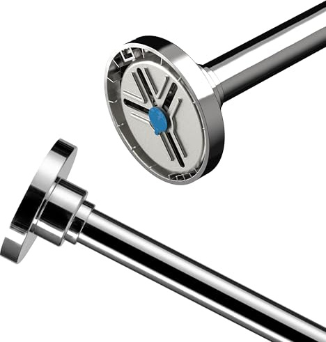 Croydex Extendable Chrome Shower Curtain Pole Stainless Steel Rod, Flexi-Fix Three Ways to Fix, Max Length 2331mm Includes 12 Chrome Curtain Rings, Complete with Shower Rail Fixings