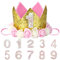 Tunejoy Cappelli per compleanni per bambini Paillettes Corona da Feste con Numeri Intercambiabili 0-9 Per Ragazzi e Ragazze