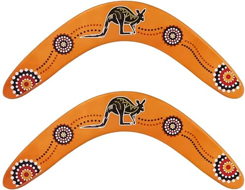 Noaxylic 2 Piezas Boomerang de Madera Duradera, Boomerang en Forma de V al Aire Libre, Forma Clásica, Juegos Volador al Aire Libre, Regalo Deportivo Juguete, para Niños y Adultos, Principiantes