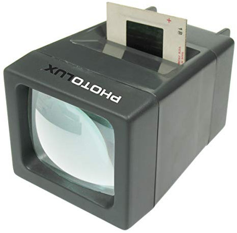 Photolux Visor de diapositivas: 2 aumentos, LED, plástico, uso en interiores