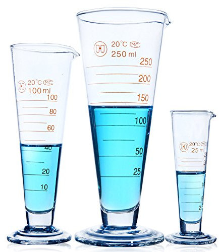 Verre Doseur conique conique de laboratoire en verre doseur gradué Tasses à mesurer de qualité alimentaire Tasse de jus de lait en verre de laboratoire Gobelet Mug 5 ml