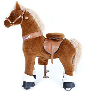 Ponycykel brun med vit hackhäst