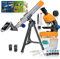 Bresser Junior Mikroskop & Teleskop Set mit Mikroskop 40x-640x Vergrößerung und 40/400mm Teleskop für Kinder ab 8 Jahren