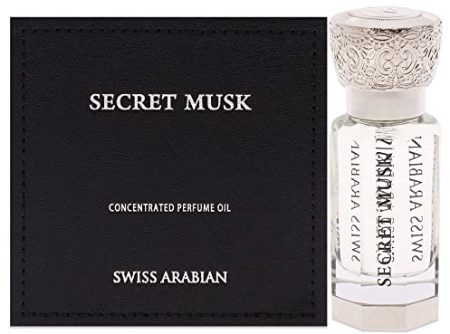 Swiss Arabian Secret Musk Huile de Parfum Concentrée Unisexe 12ml – Un mélange élégant de Rose Blanche, d'Iris et de Musc Velouté – Un parfum Intemporel Pour Toutes les Saisons