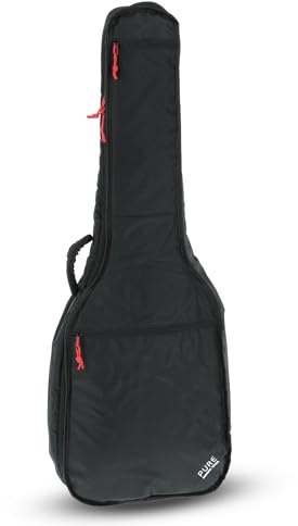 GEWA pure Borsa per Chitarra Concerto 4/4, imbottitura da 10 mm, manico morbido, grande tasca per spartiti, cinghie per zaino