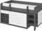 BIM Furniture Etagenbett Smile P Kindermöbel, Möbelset für EIN Kinderzimmer, EIN Bett mit Schreibtisch, Regalen, Schubladen: Rechte Seite (Graphit/Weiß)
