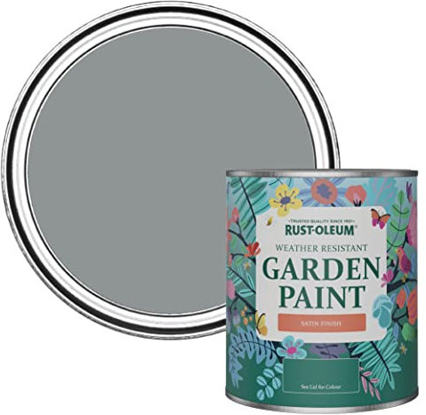 Rust-Oleum Grey Mould-Resistant Garden Paint In Satin Finish - Mid-Anthracite 750ml