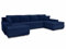 Wohnlandschaft mit Schlaffunktion Faris U-Form - Couch, Schlafsofa mit Bettkasten, Couchgranitur mit Bettfunktion, Big Sofa, Bettsofa (Blau (Kronos 09))