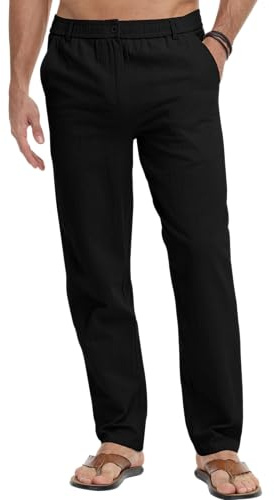 LVCBL Pantalon Homme Été - Léger & Confortable - Pantalon Loisirs/Plage