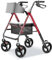 VEKROBOT Leichter Alu-Rollator faltbar mit Sitz, 2-in-1 Gehhilfe & Transport-Stuhl, Aluminium-Rahmen Rollator Luftbereifung, inkl. Tasche & Rückengurt für Indoor/Outdoor