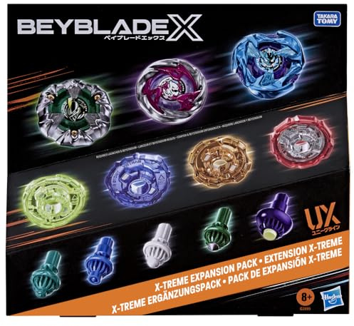 BEY BLADE X X-Treme Expansion Pack, 3 Blades, 4 Ratchets, 5 Bits, Battling Tops Game Toys, Ages 8+
