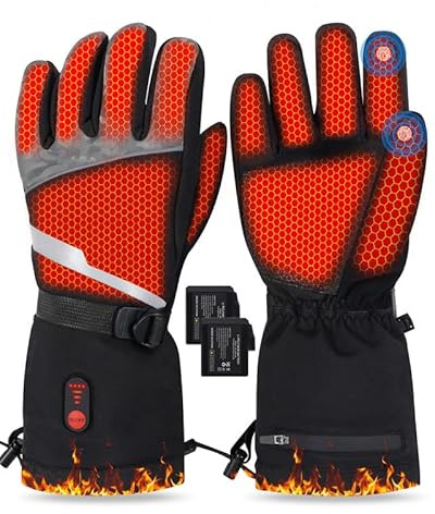 SOPPY Beheizbare Handschuhe Unsex, Beheizte Sporthandschuhe Skihandschuhe Herren Damen,Fahrradhandschuhe Beheizte Winterhandschuhe mit Wiederaufladbar Akku für Motorrad Skifahren & Outdoor-Aktivitäten
