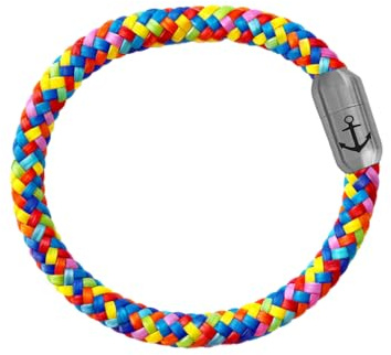 Paris Montana Original ankare gravyr segelrep armband, 8 mm Ø, flätad, magnetisk stängning, 19 CM, Segelrep, Ingen