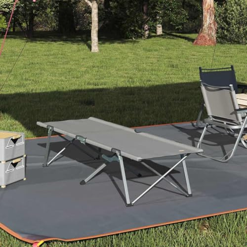 Ordellia Fällbar campingsäng, blå av Oxfordtyg och stål, fältsäng x 62,5 x 42, vikbar, för trädgård, tält, festival, fiske och utomhus, vila utomhus