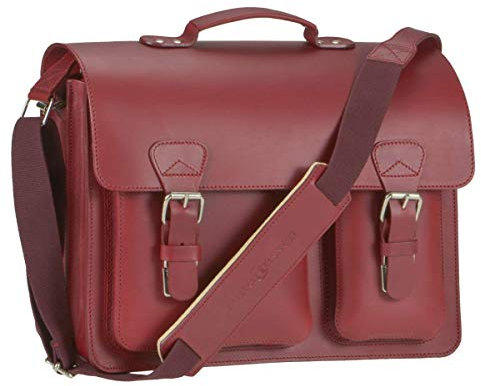 Ruitertassen Lehrertasche Leder 30x40cm Schultasche Aktentasche 2 Fächer rot Damen Büchertasche Arbeitstasche