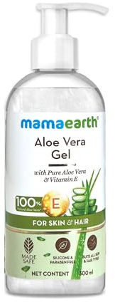 Mamaearth Aloe Vera Gel for Skin & Hair | Hydrates Dry Skin & Scalp | Reduces Sunburn & Wrinkles | Deep Nourishment for All Skin & Hair Types | 10.14 Fl Oz/300ml